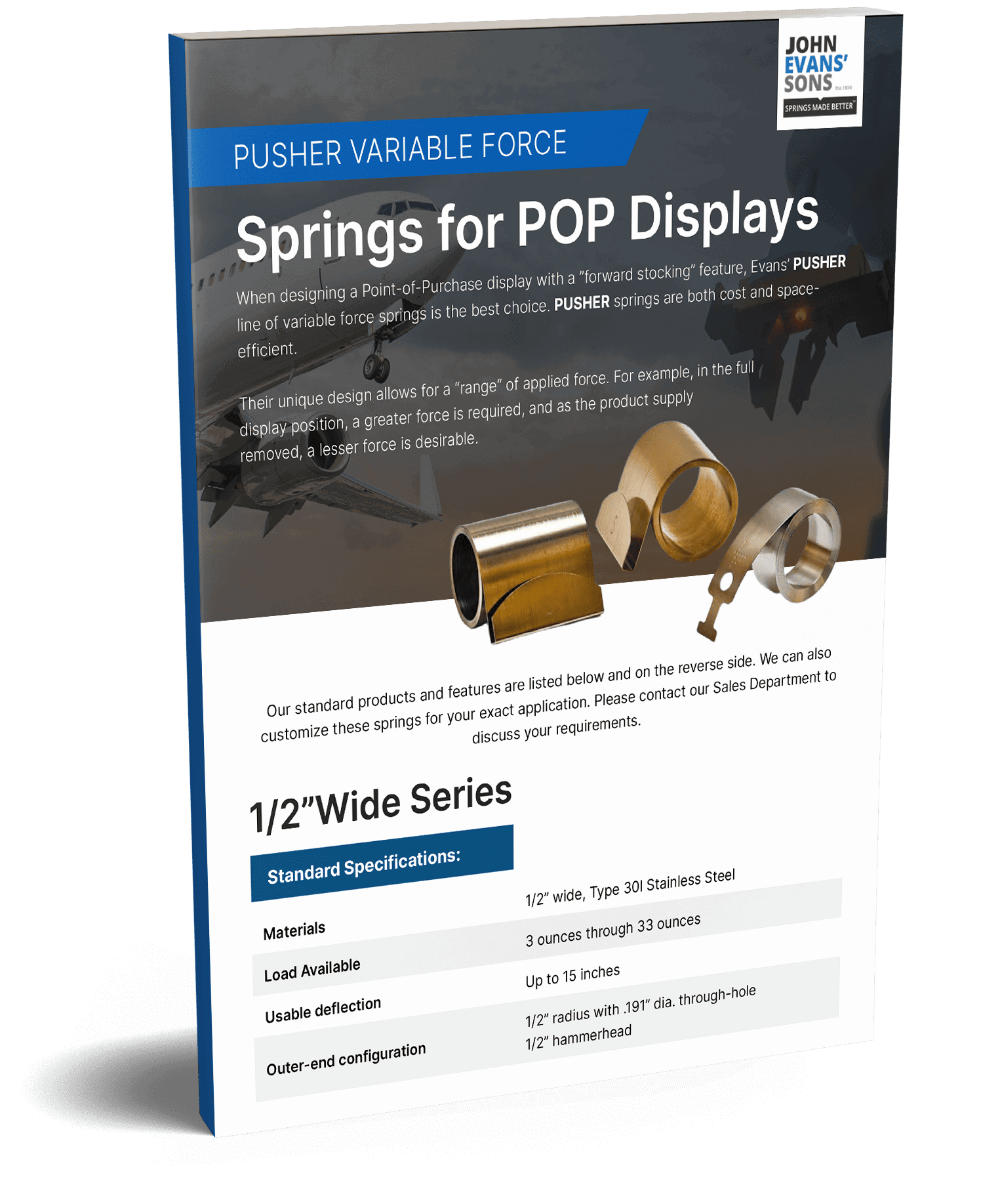 Pusher Variable Force: Springs for POP Displays