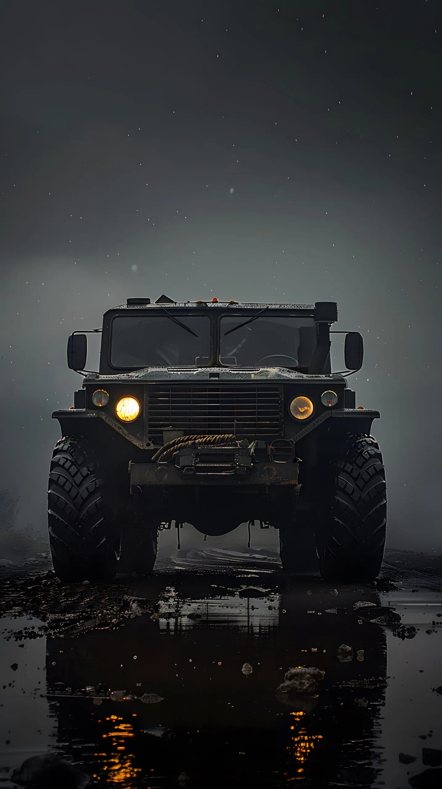armed vehicle for military use, vehicle barely visible.