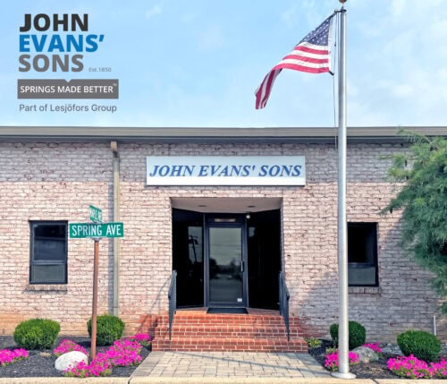 Picture of John Evans' Sons', Incorporated, facility with logo top left.