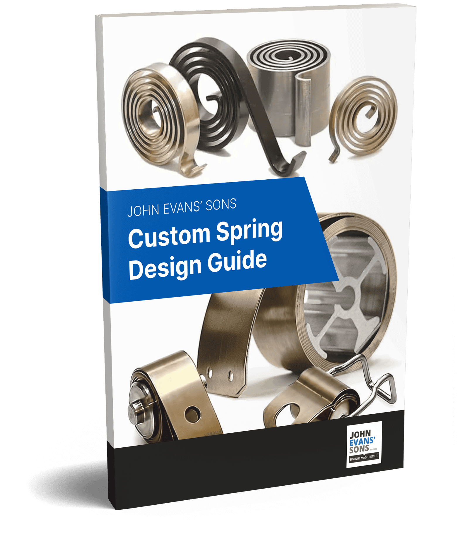 Custom Spring Design Guide. This comprehensive guide covers the important considerations of designing custom springs and the customization options offered by John Evans’ Sons.