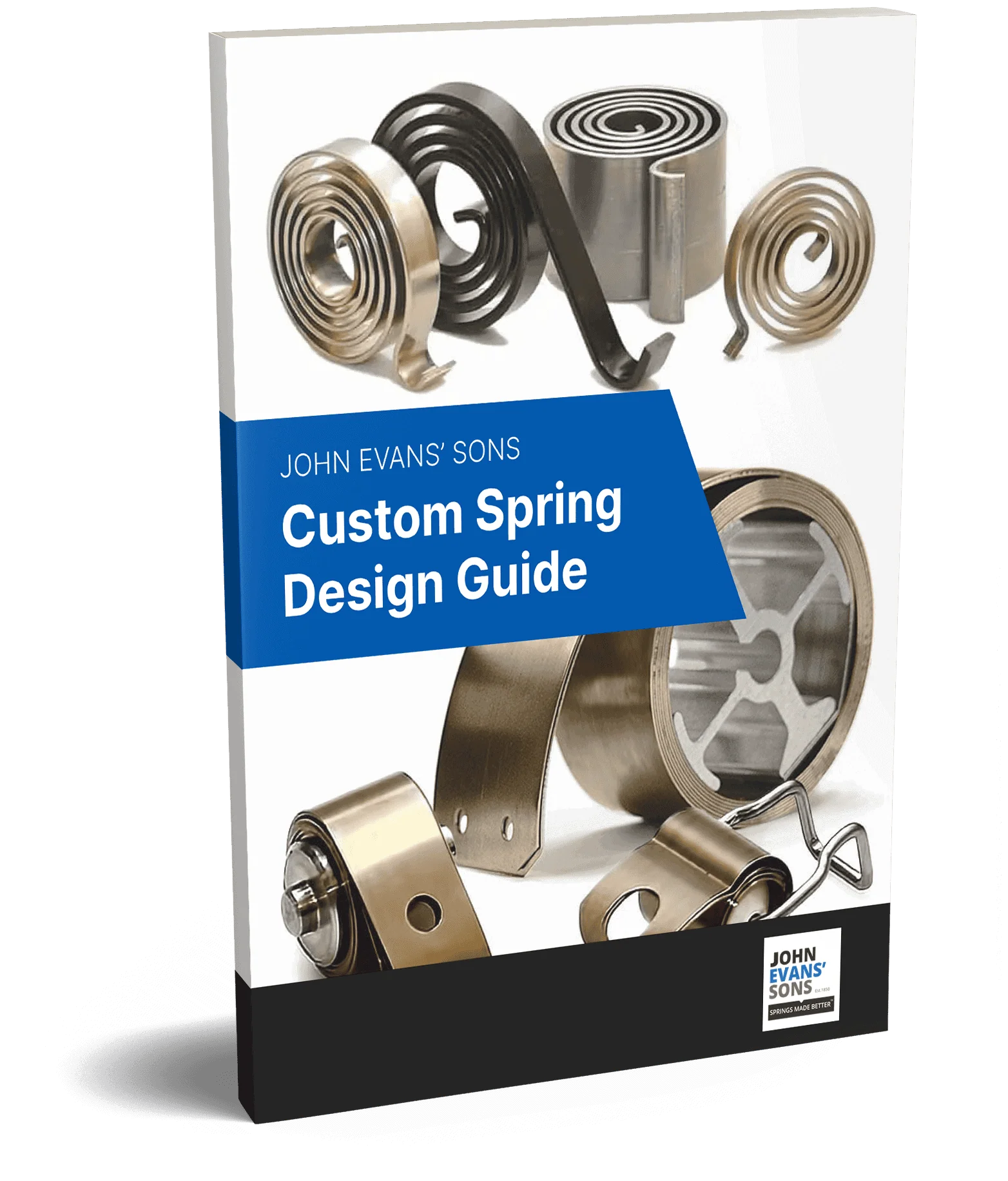 Custom Spring Design Guide. This comprehensive guide covers the important considerations of designing custom springs and the customization options offered by John Evans’ Sons.