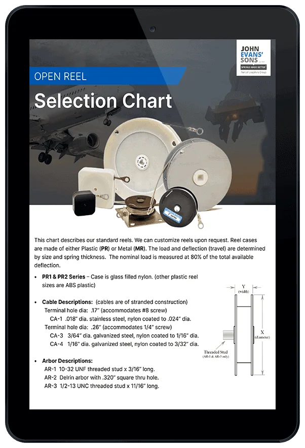 Open Reel Selection Chart 