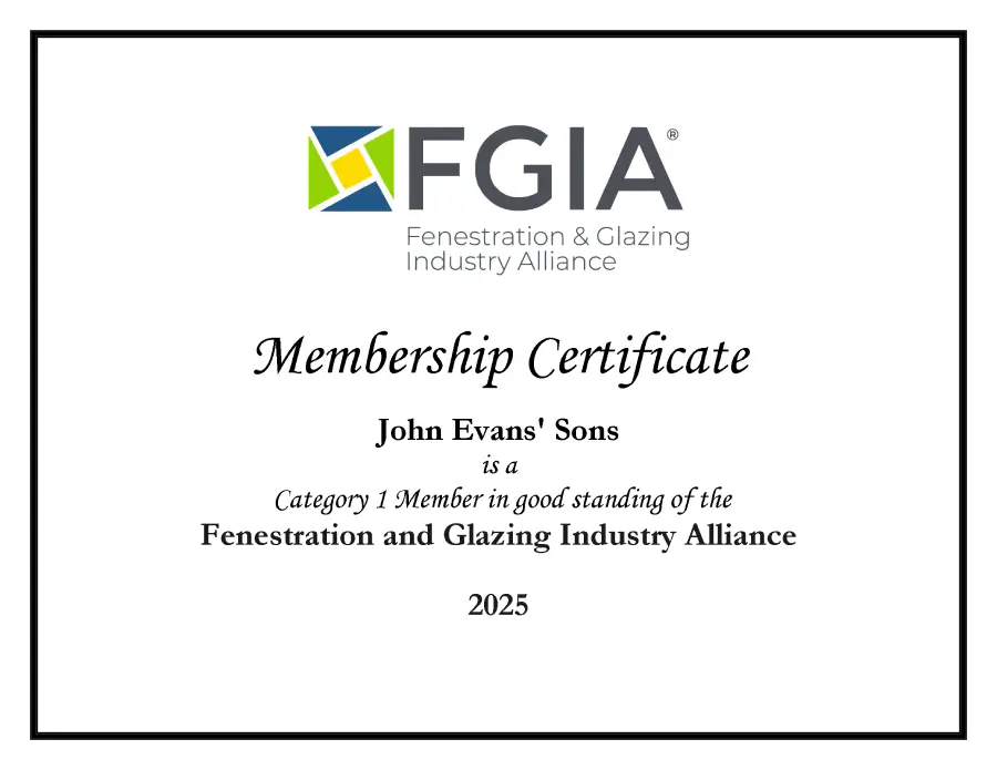 Fenestration & Glazing Industry Alliance Certificate